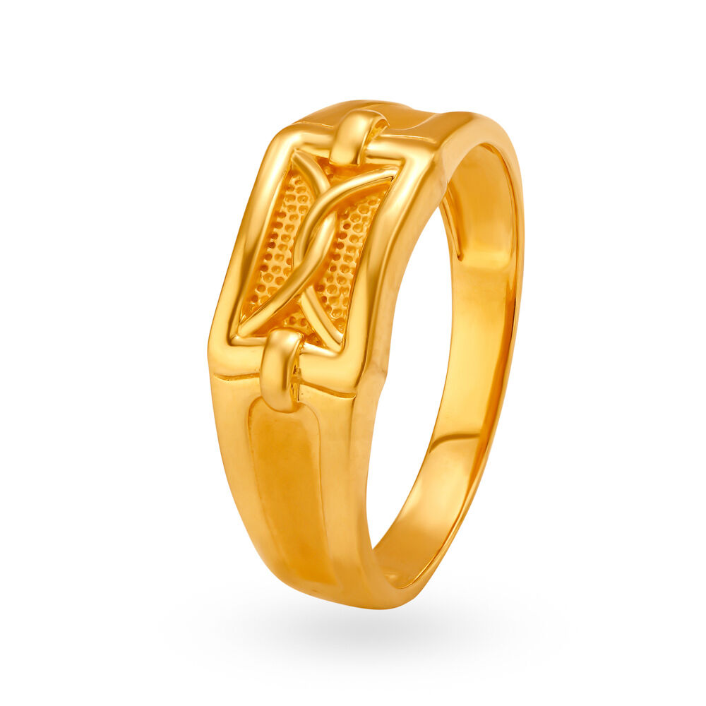 Buy Graceful 22 Karat Yellow Gold Cross Ring at Best Price | Tanishq UAE
