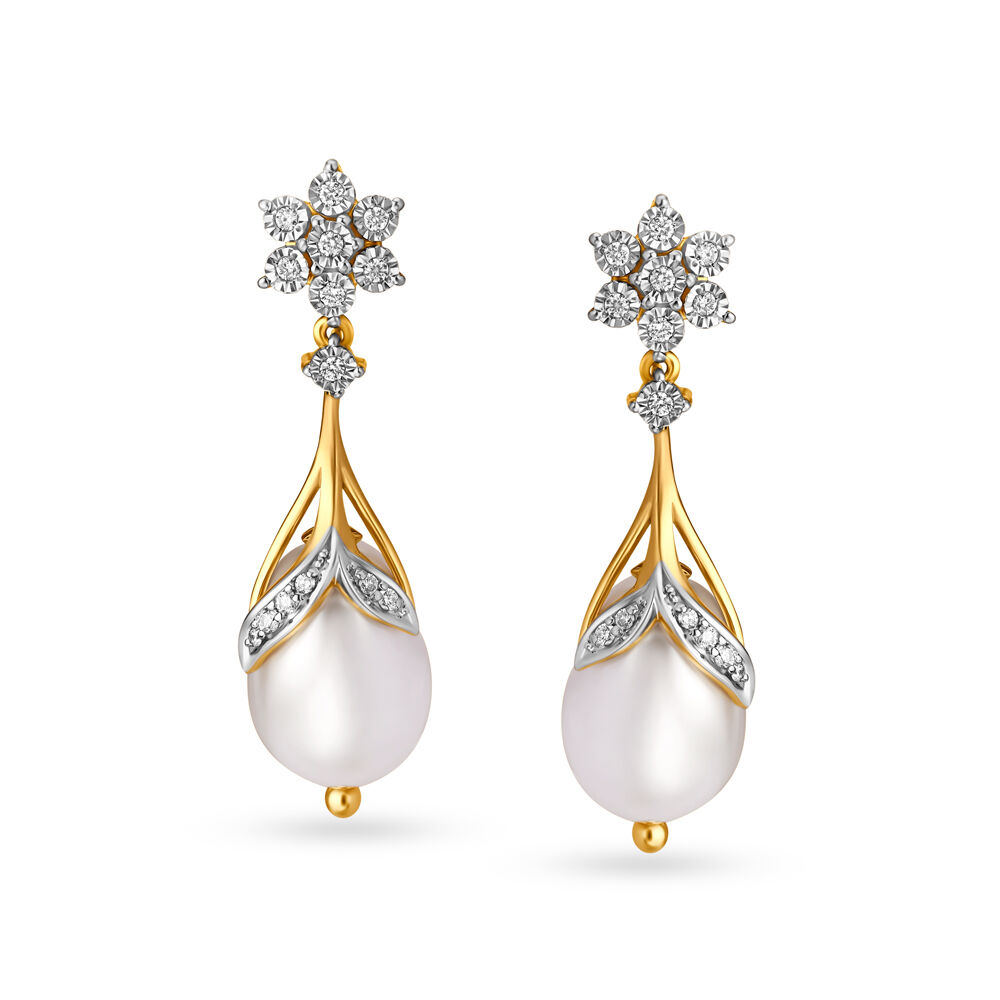 Diamond long top earrings with price