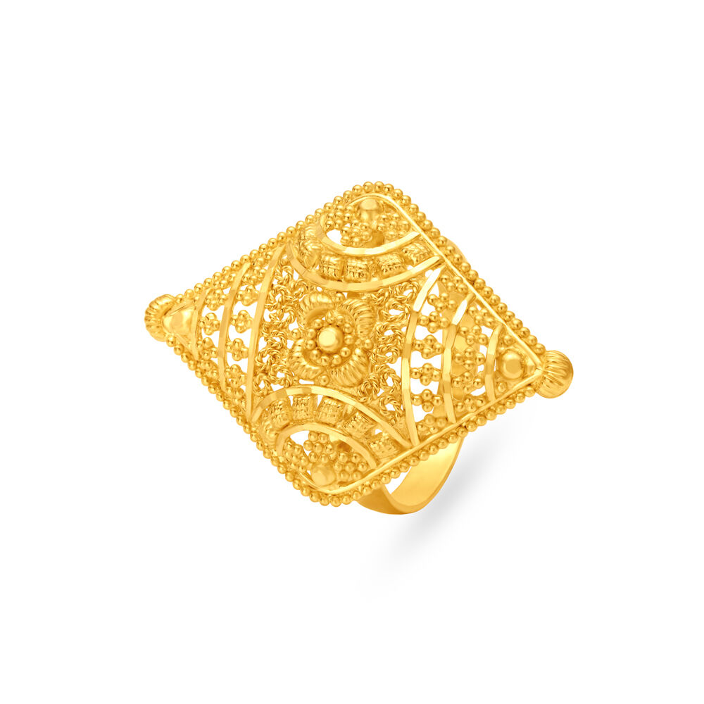 Geometric shape Gold Finger Ring