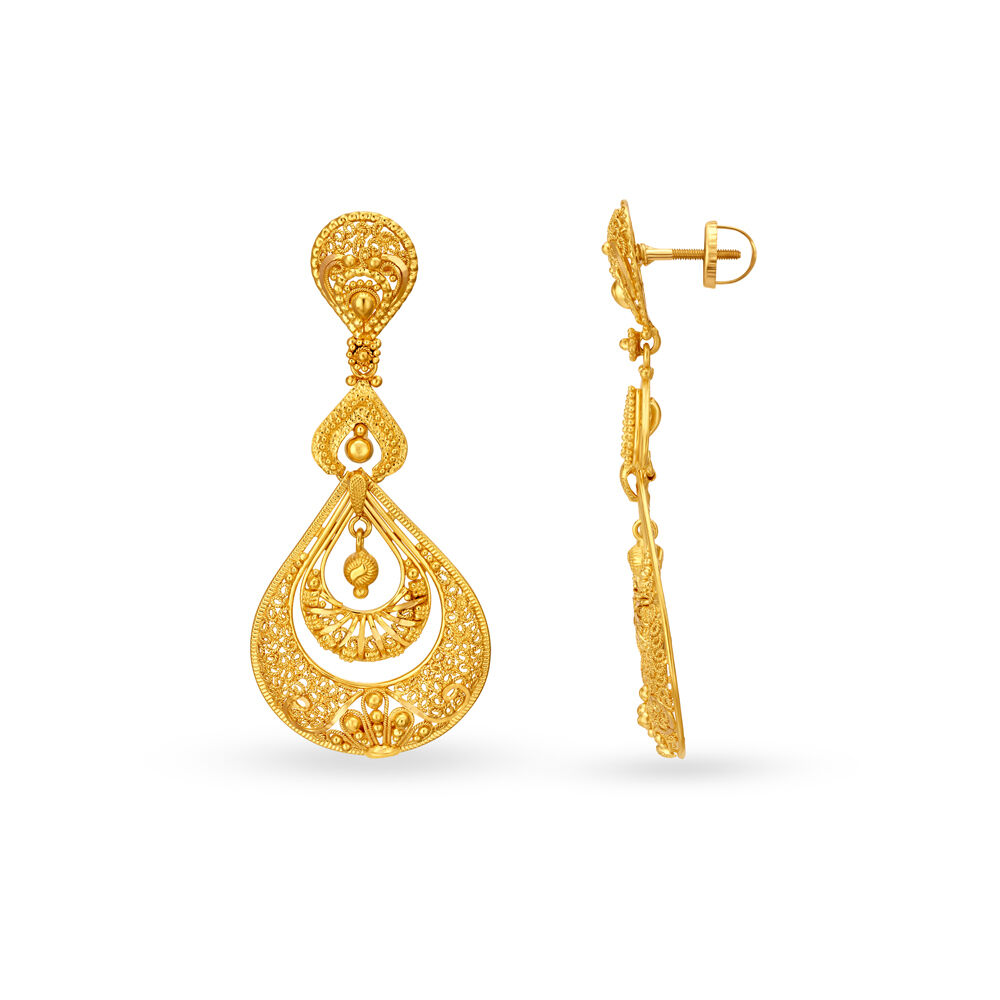 Tanishq gold top chand bali