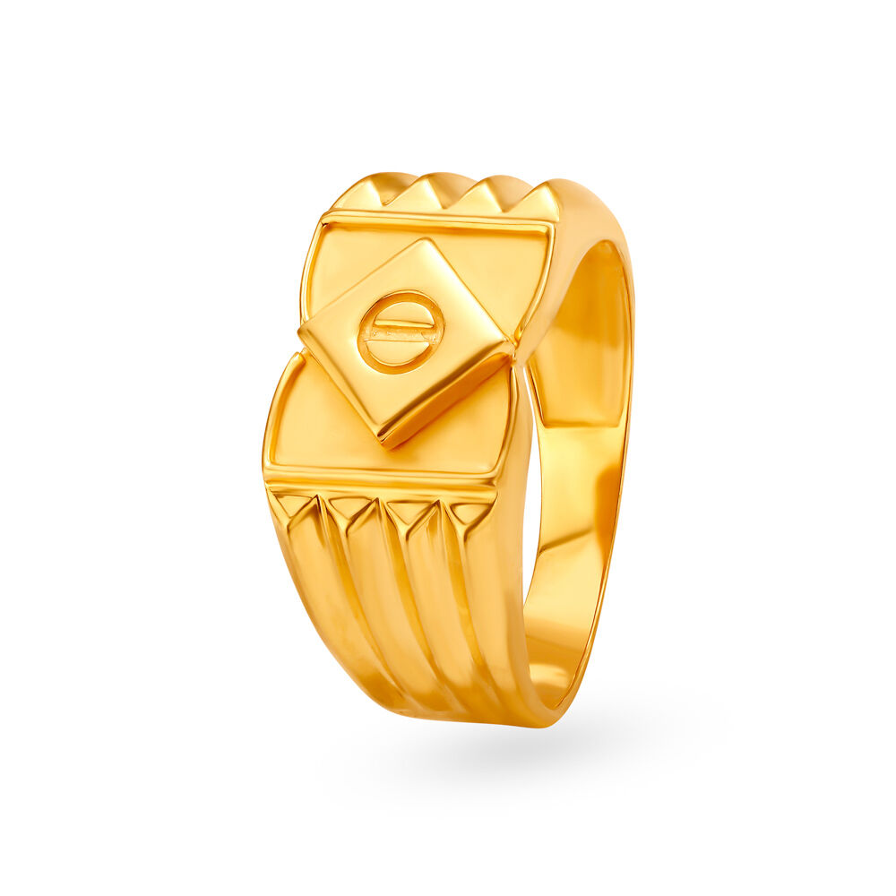Sophisticated 22 Karat Gold Square Ring For Men