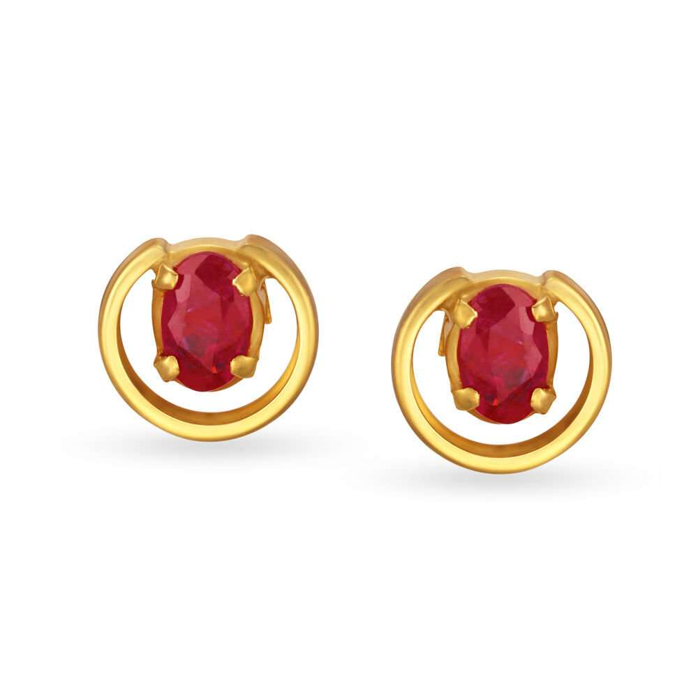 Ruby cheap earrings gold