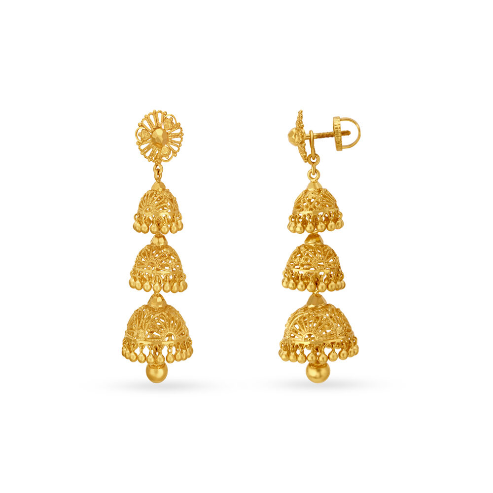 Tanishq shop gold jhumka