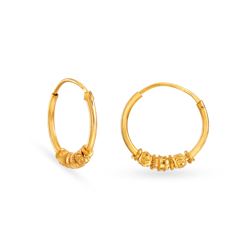 Buy Alluring Traditional Gold Hoop Bali Earrings at Best Price