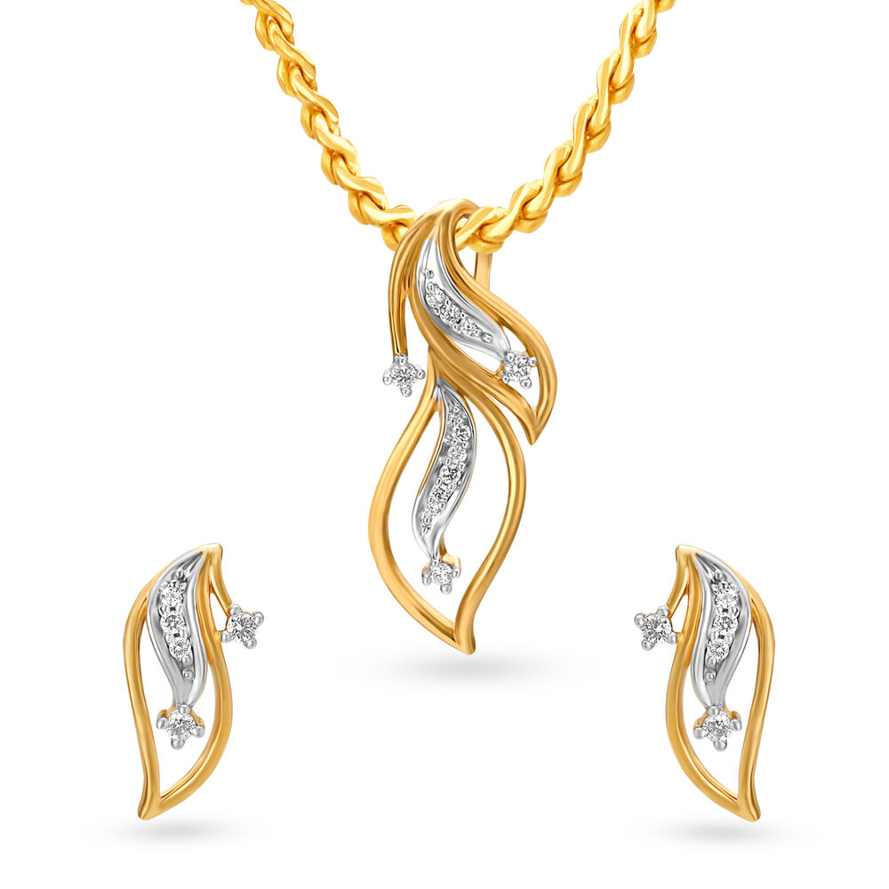 Tanishq gold chain with diamond shop pendant