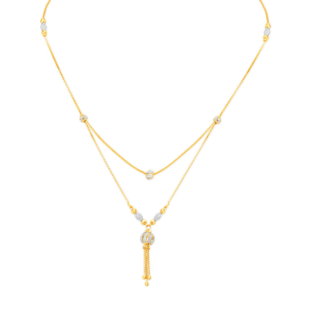 Gold double shop chain necklace