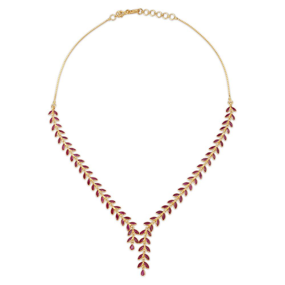 Buy Madhura Ruby Necklace at Best Price Tanishq UAE