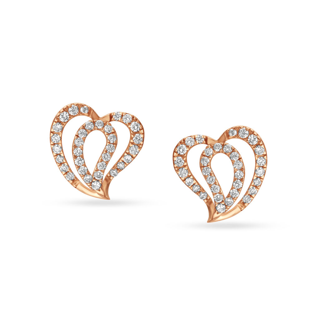 Diamond earrings deals rose gold