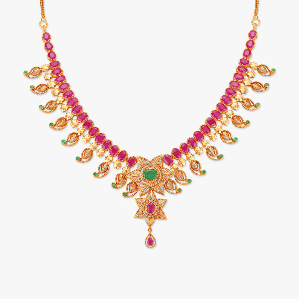 Ruby necklace deals set with price