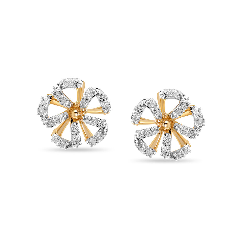 Yellow gold deals diamond stud earrings