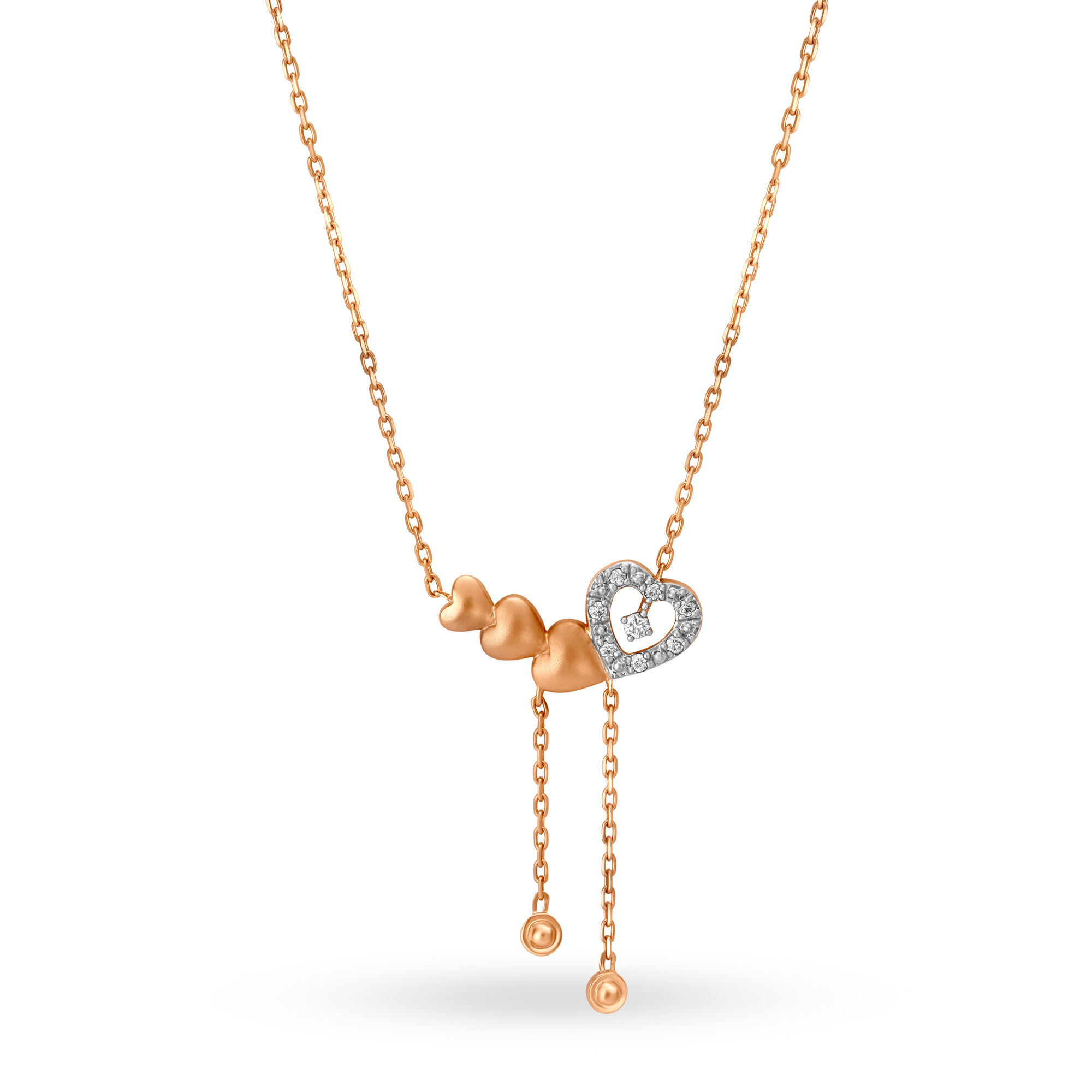 Heart rose cheap gold necklaces