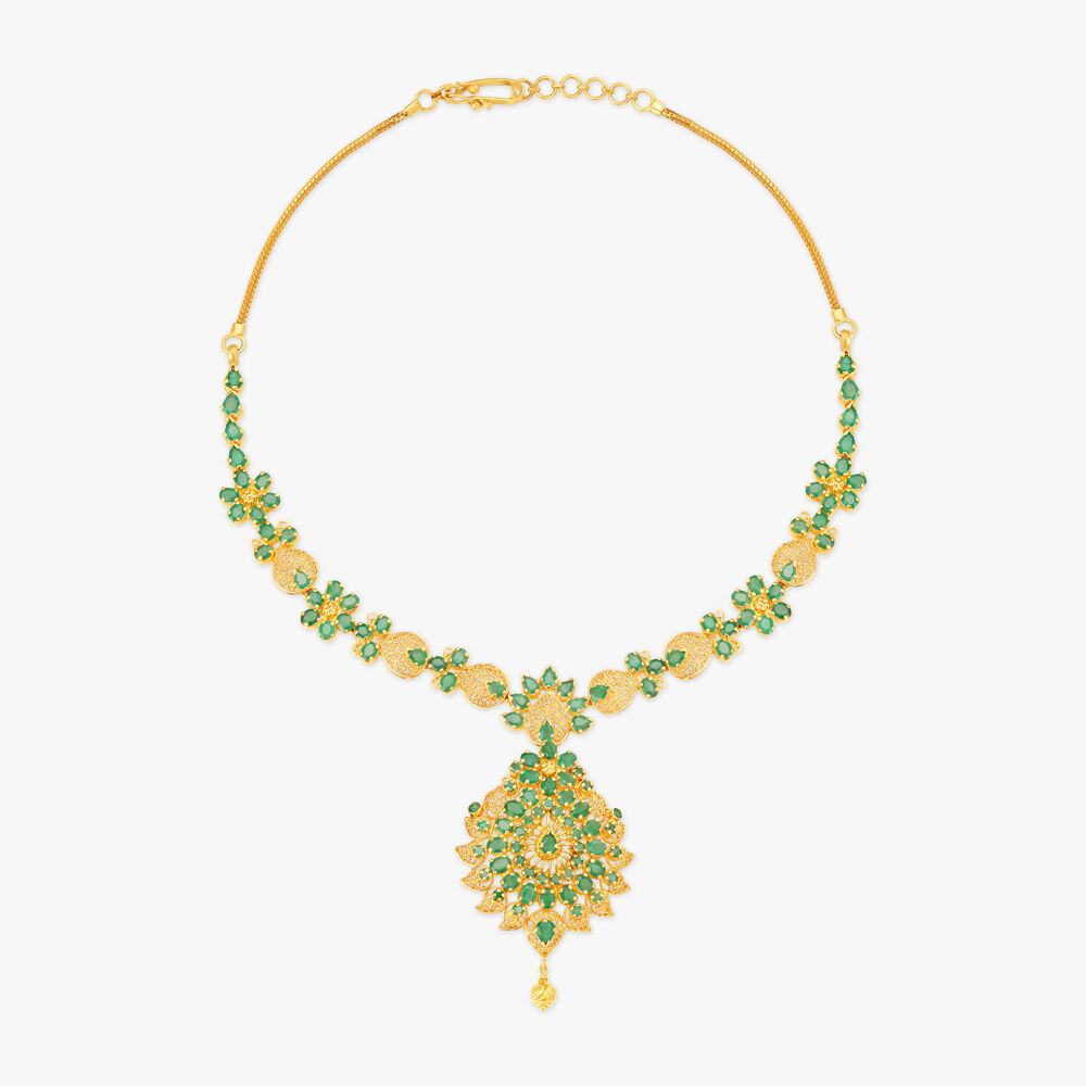 Tanishq emerald outlet necklace price