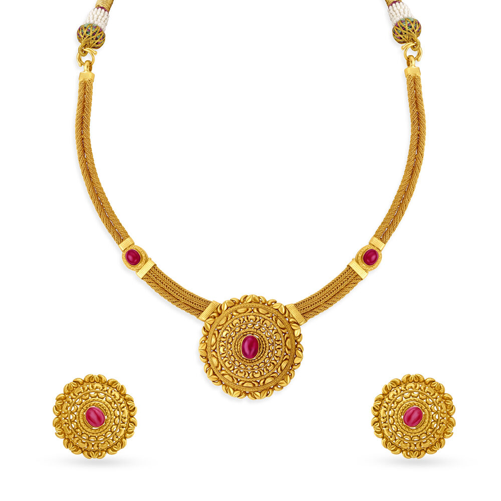 Traditional shop gold necklace