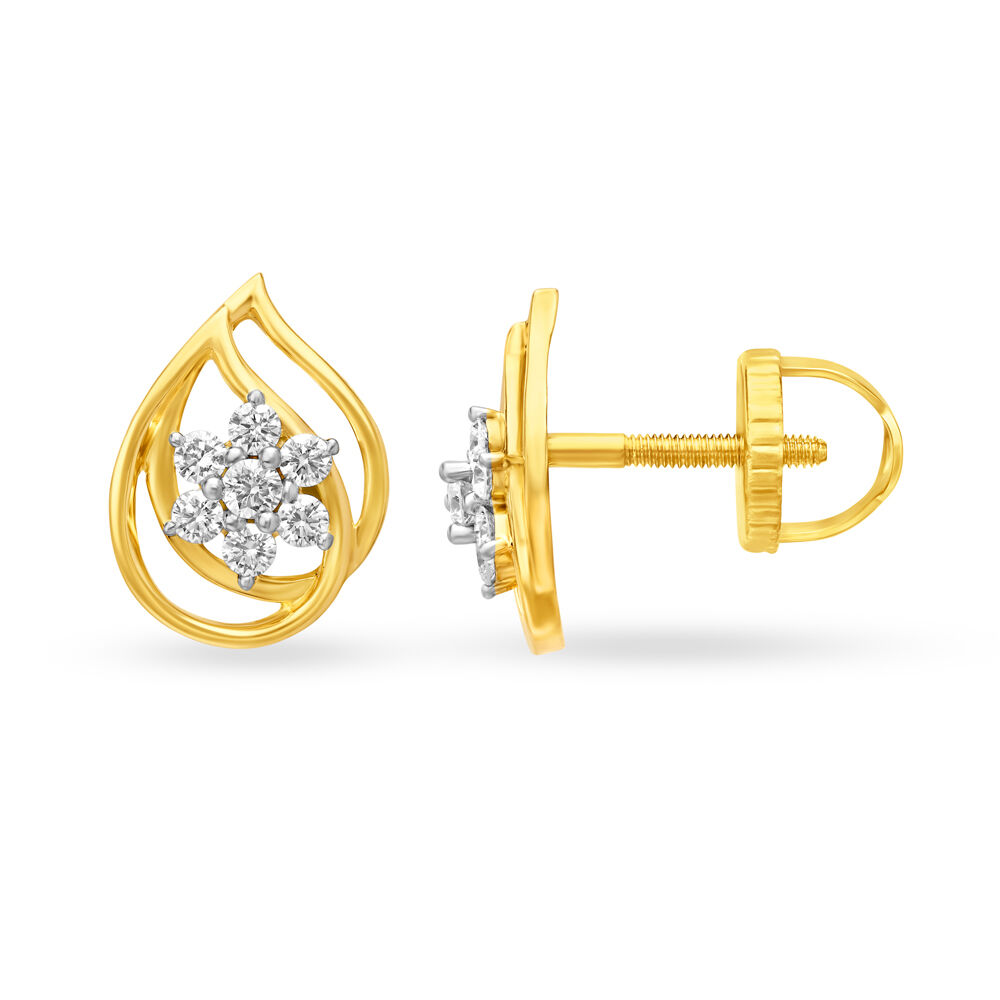 Real gold earrings store studs