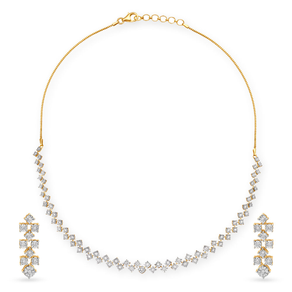 Buy Designer Contemporary Diamond Necklace Set at Best Price