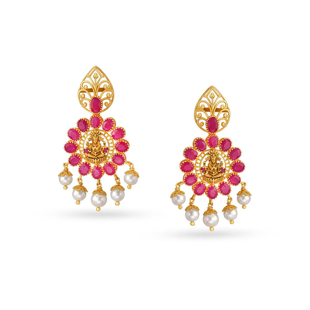 Pearl earrings 2025 gold tanishq
