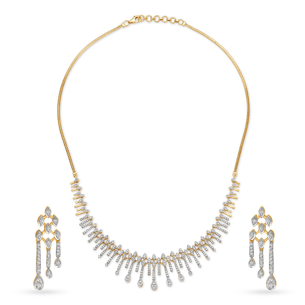 Buy Classy Diamond Necklace Set at Best Price Tanishq UAE