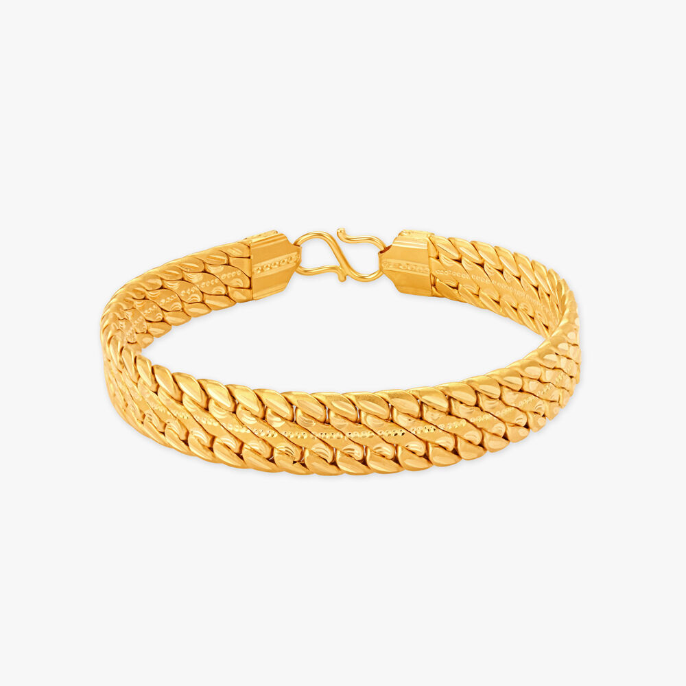 Men gold store link bracelet