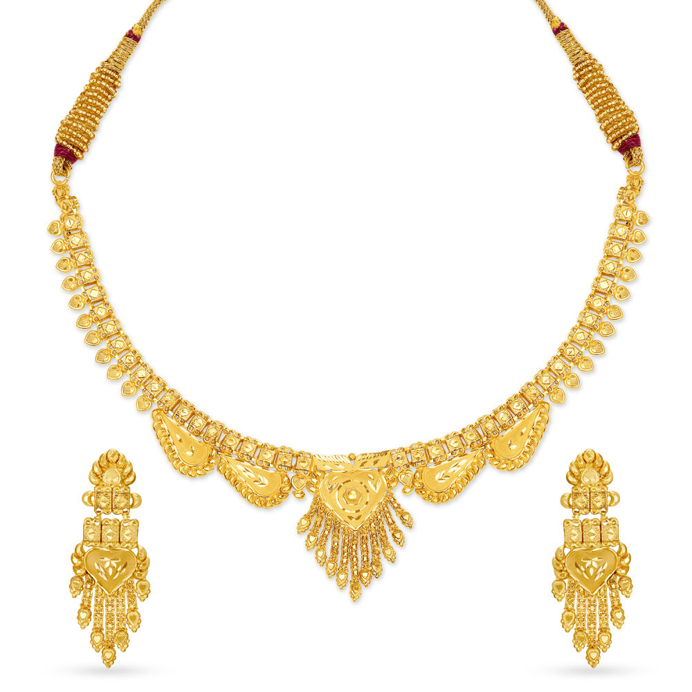 Gold necklace set shop for bride