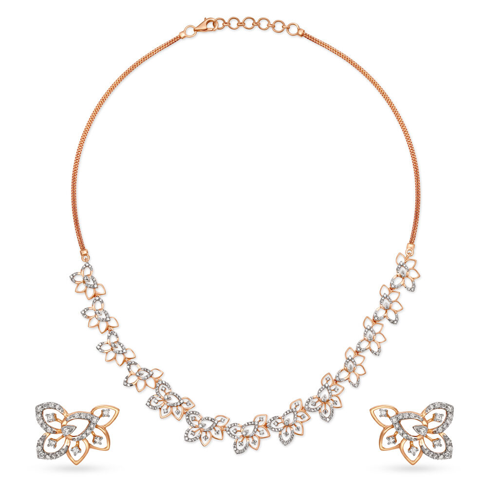 Rose gold shop necklace set