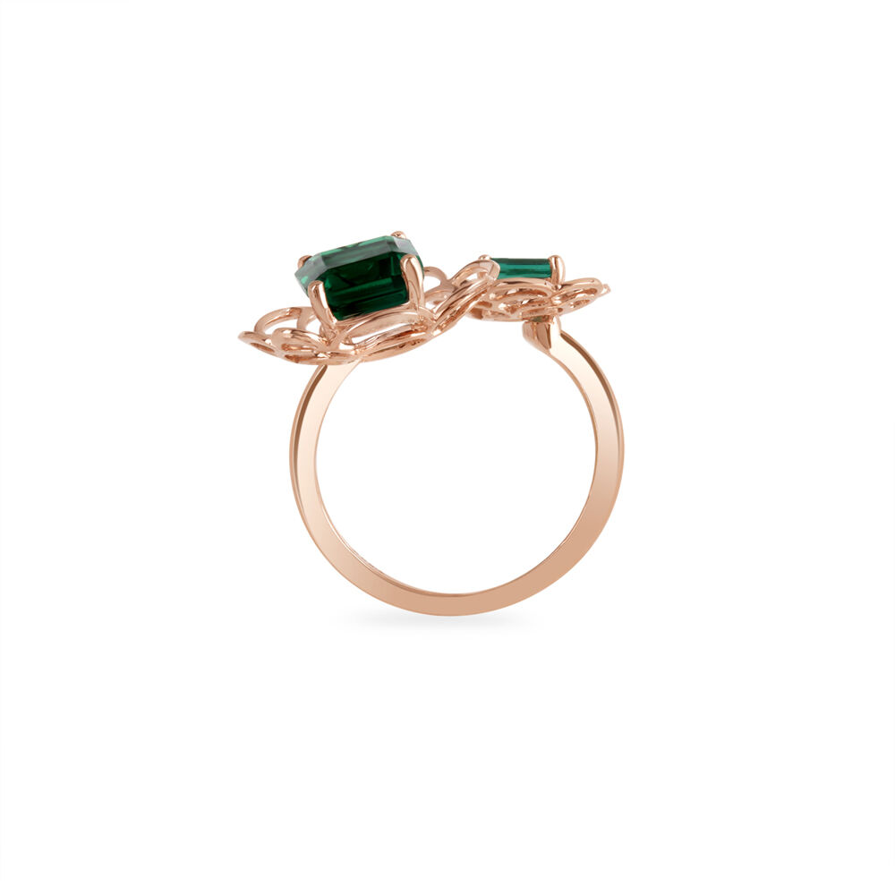 Buy 18KT Rose Gold Emerald Isle Finger Ring at Best Price