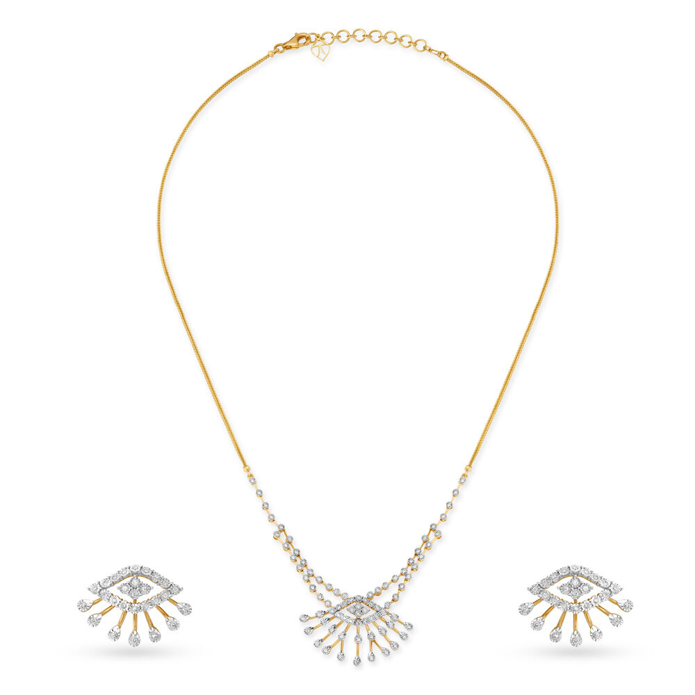 Diamond necklace set sales tanishq price