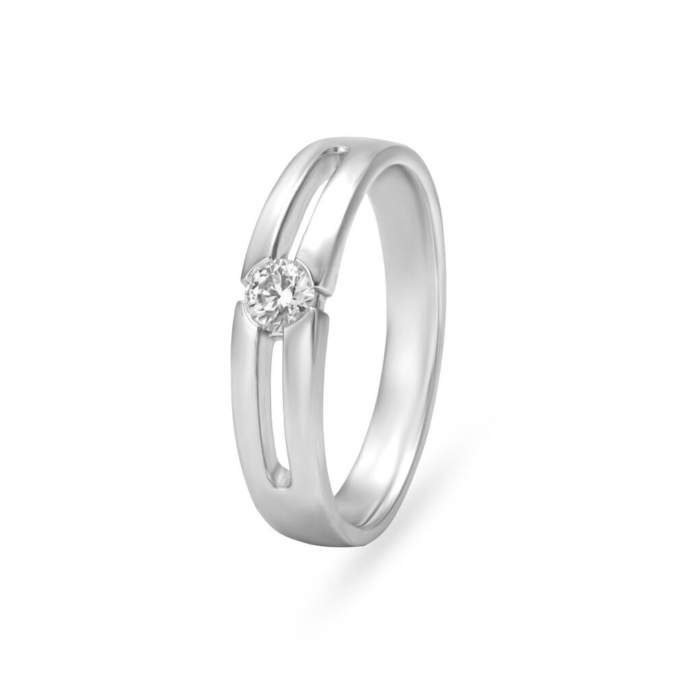 Buy Dainty White Platinum Finger Ring at Best Price Tanishq UAE