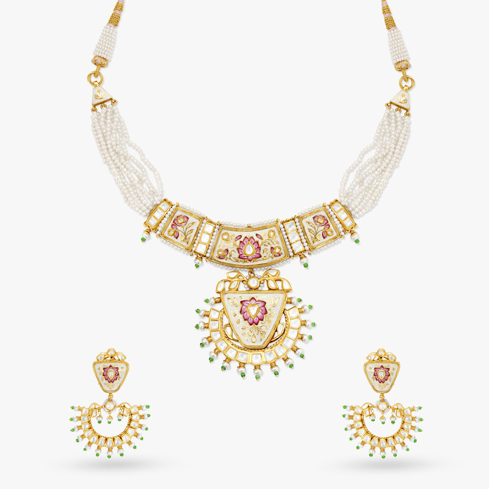 Polki necklace sales with price