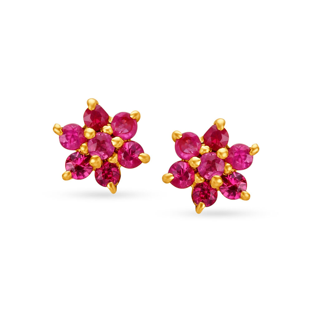 Ruby cheap earrings gold
