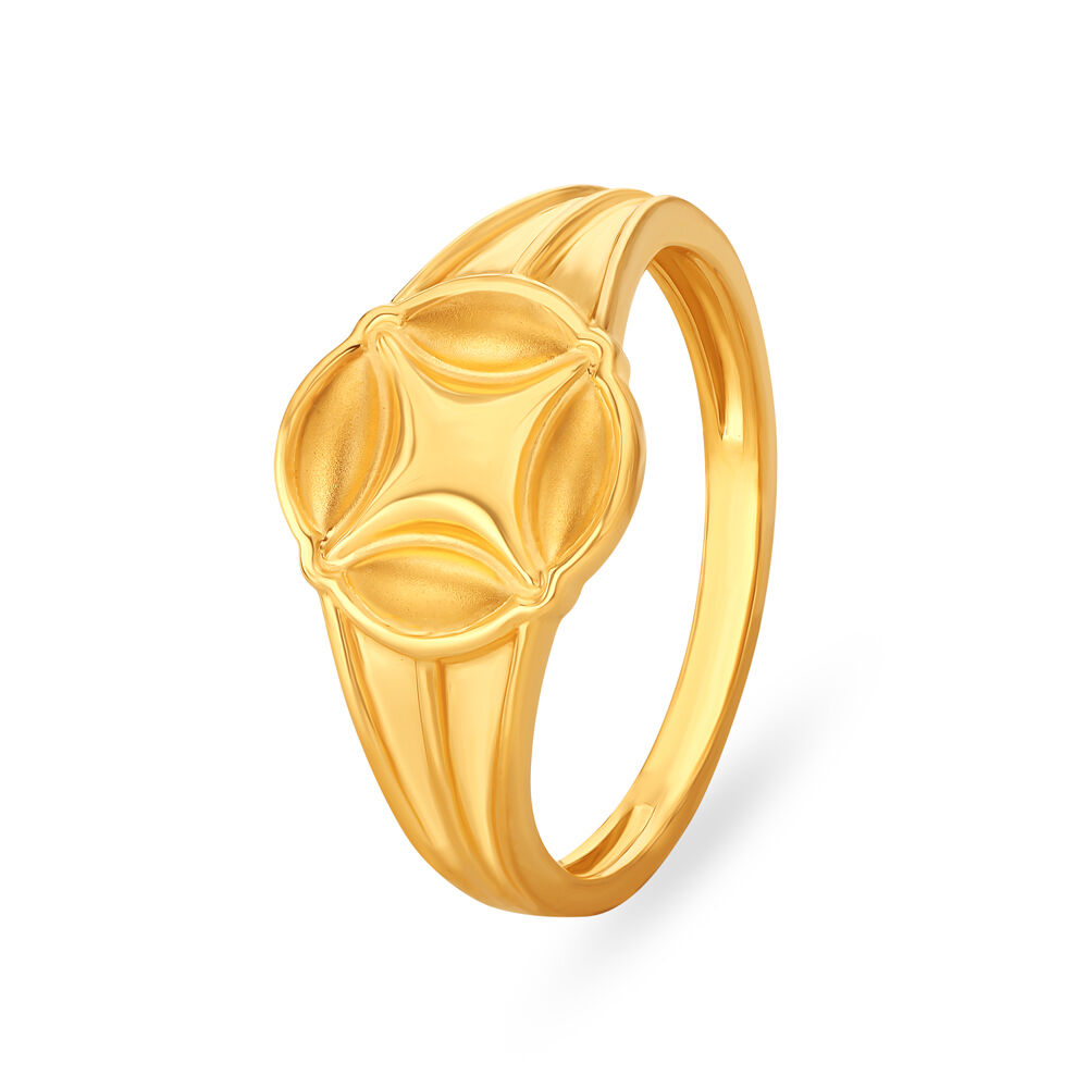 Gold round store ring