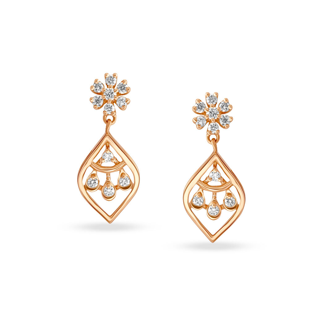 Rose gold drop store earrings