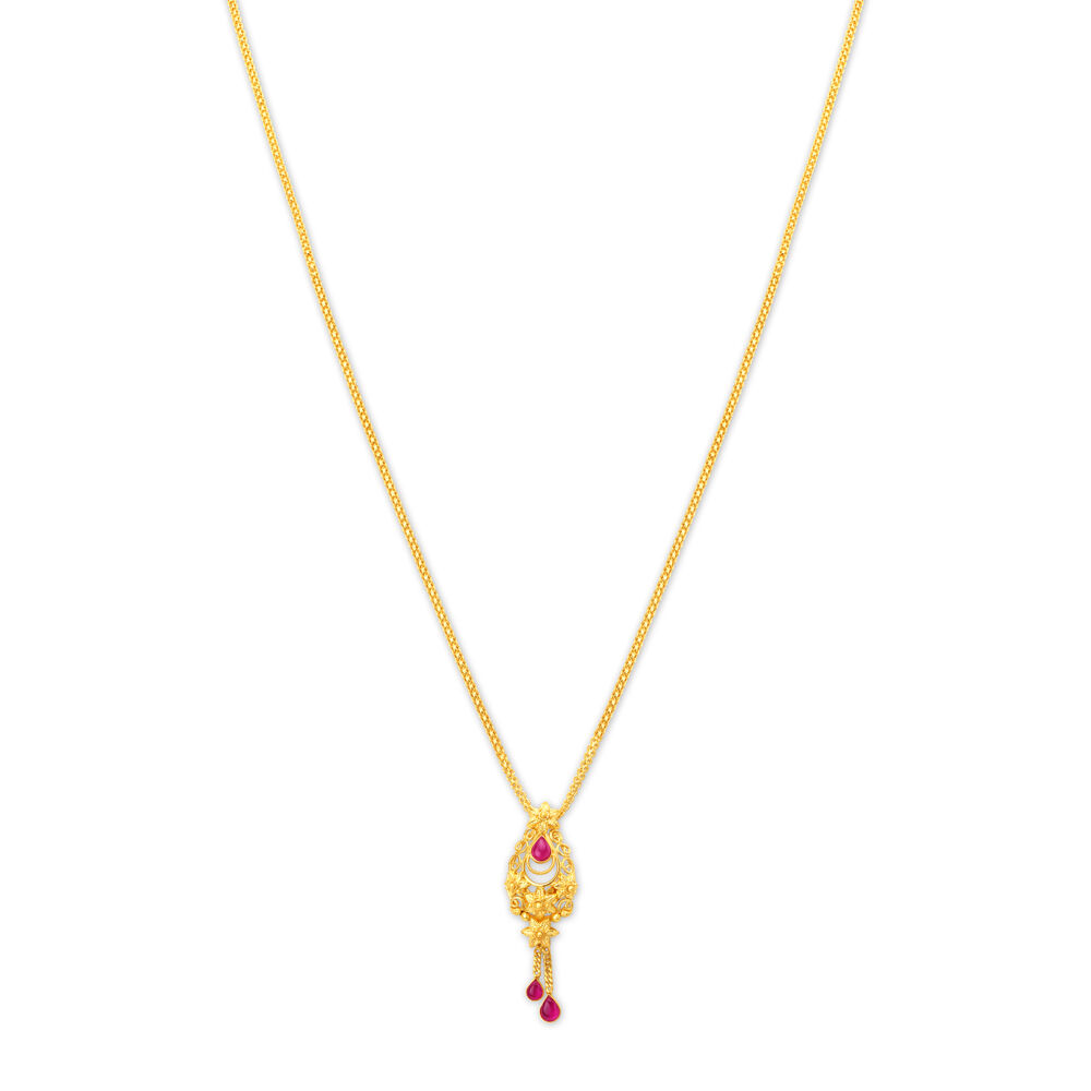 Buy Modern Fancy Gold Pendant with Chain at Best Price Tanishq UAE