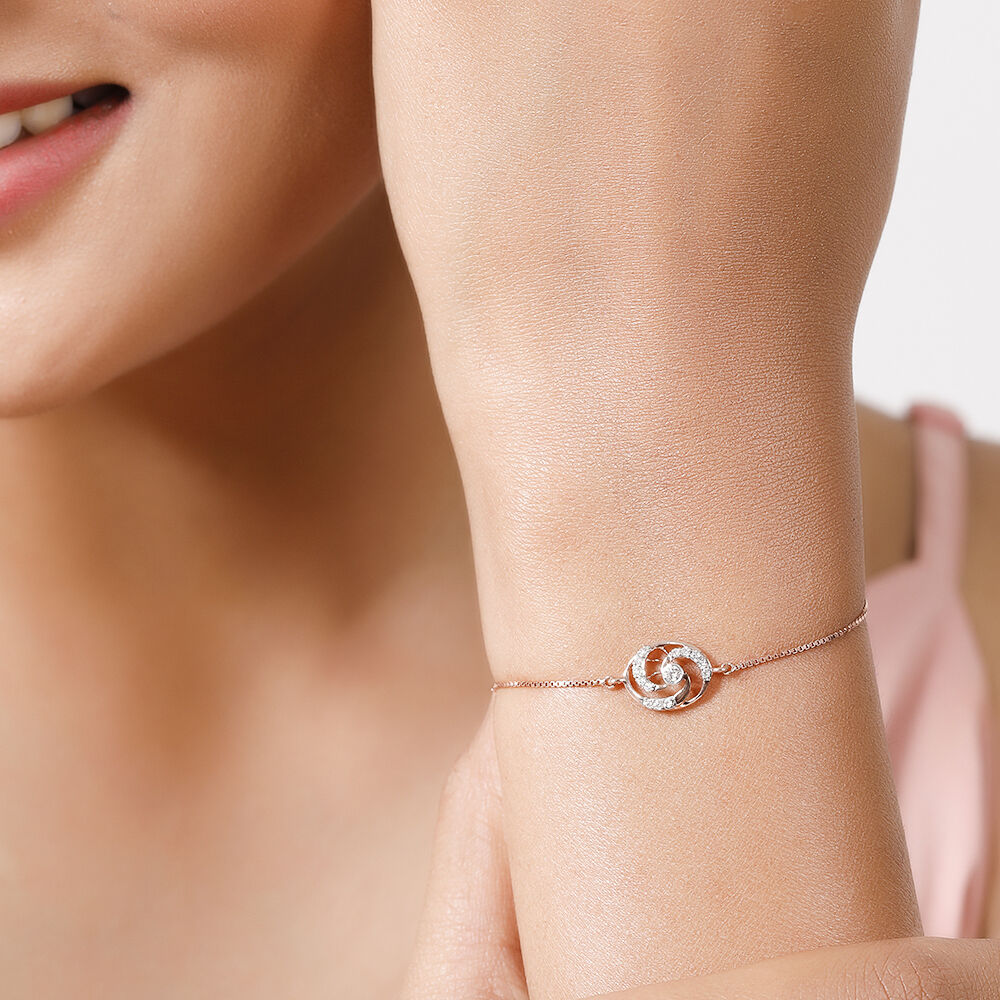 Buy 18Kt Rose Gold Floral Delight Diamond Bracelet at Best Price