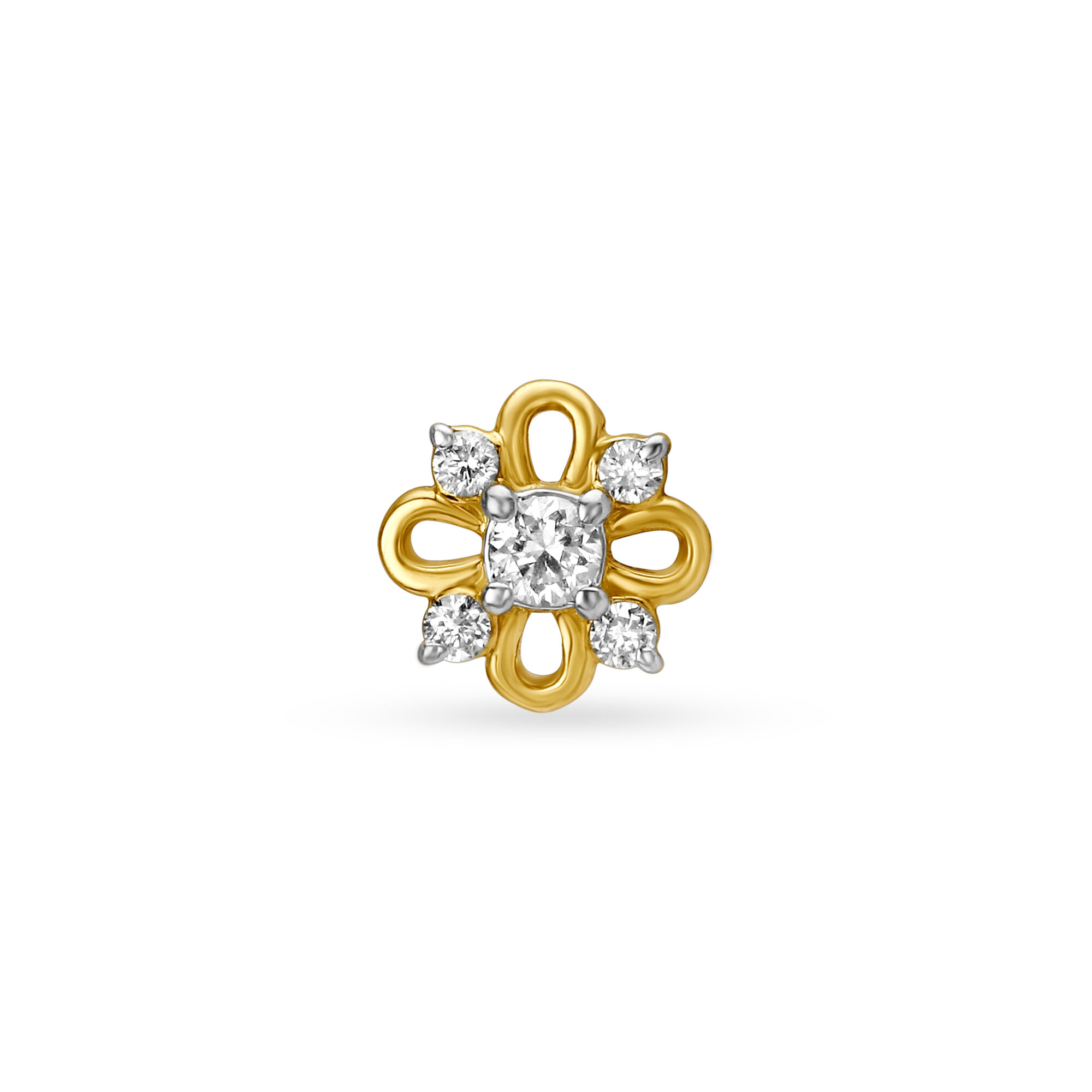 Buy Mia by Tanishq 18KT Yellow Gold Diamond Nose Pin at Best Price