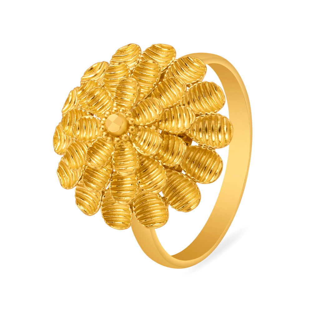 Buy Hypnotic 22 Karat Yellow Gold Flower Ring at Best Price
