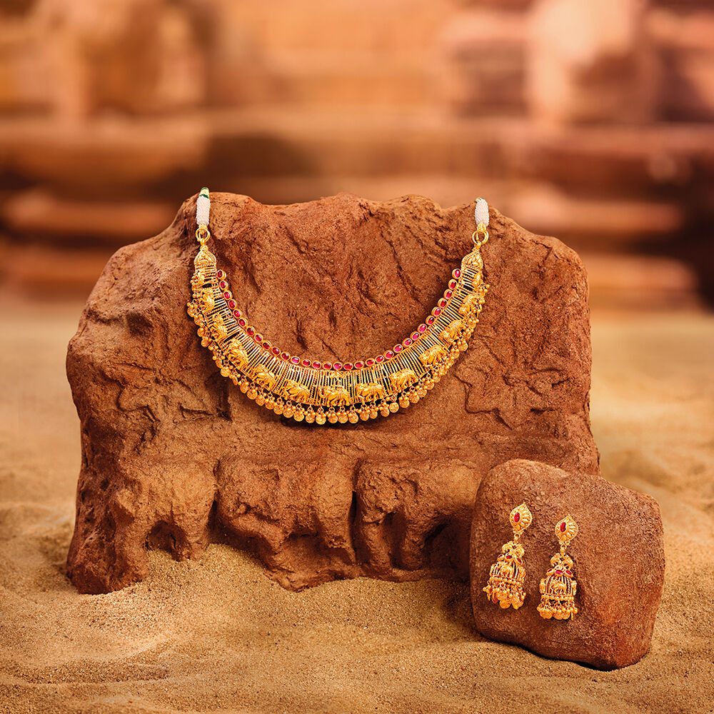 Buy The Gaja Coin Necklace Set at Best Price Tanishq UAE