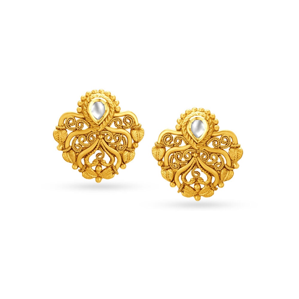 Small gold shop earrings studs