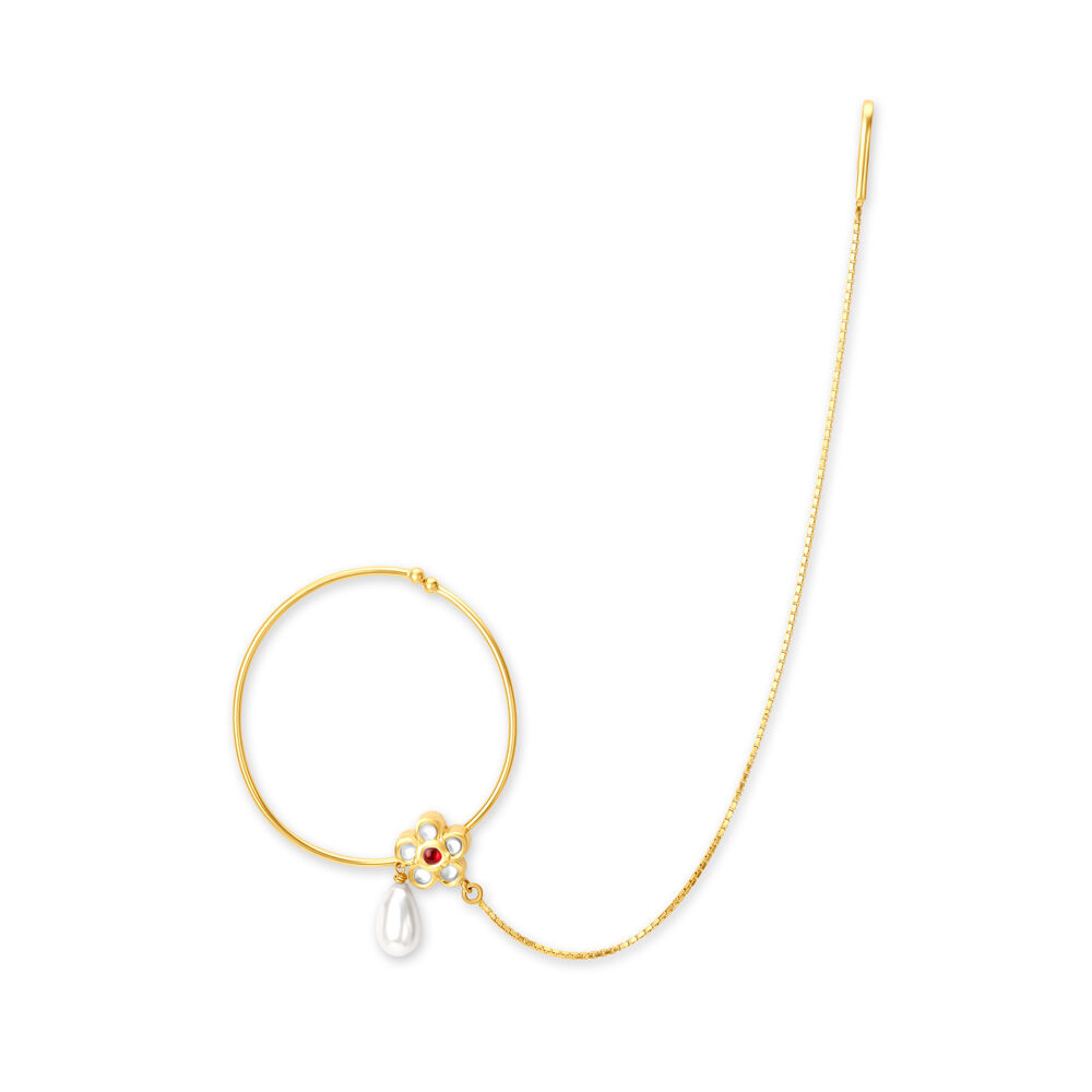 Gold nath design on sale simple