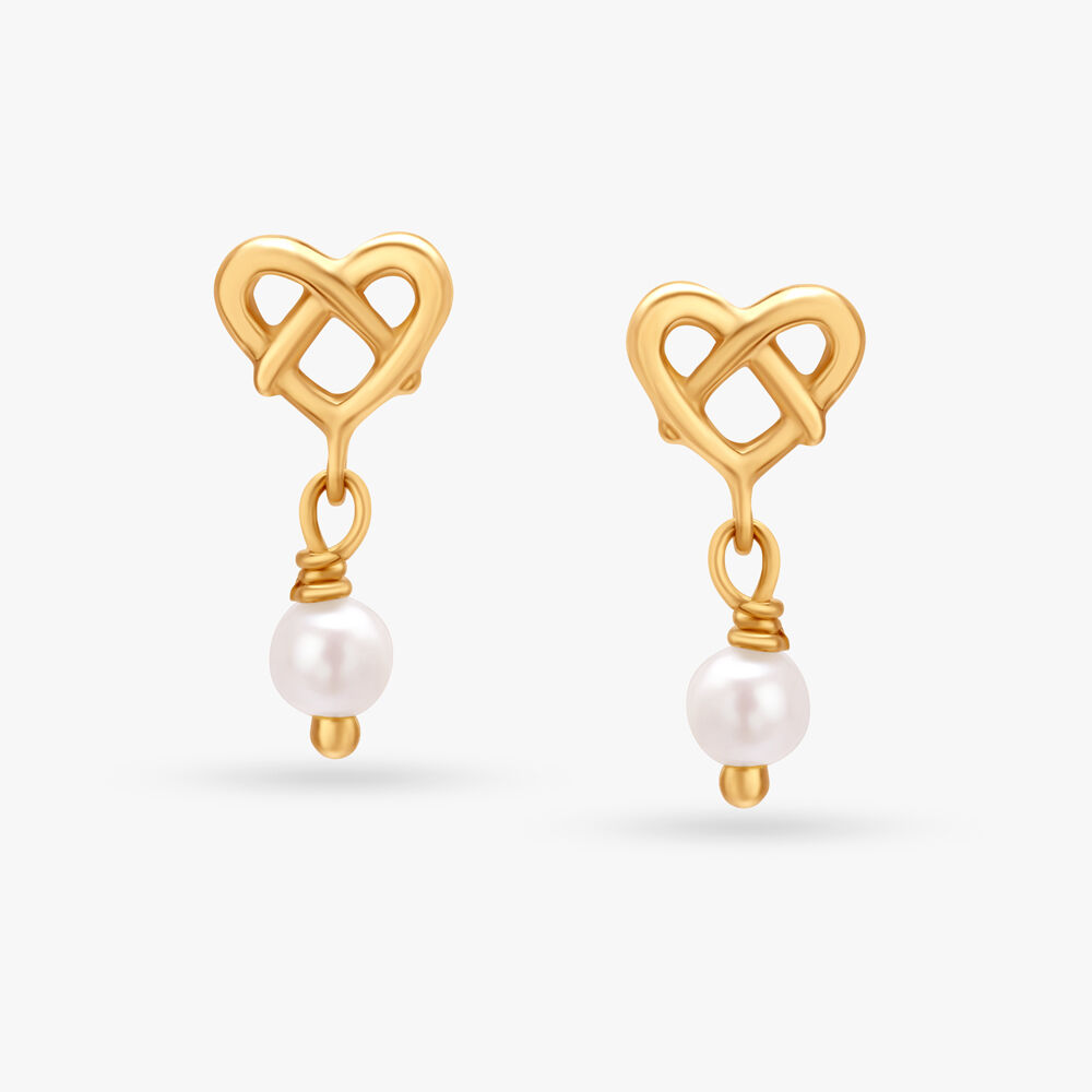 Pearl earrings gold shop tanishq