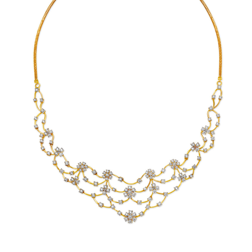 Gold and sales diamond necklace