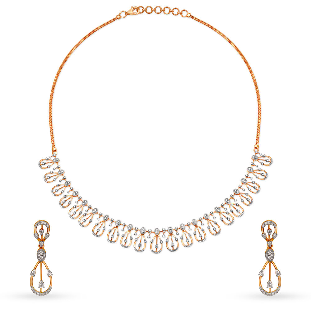 Rose gold cheap necklace set