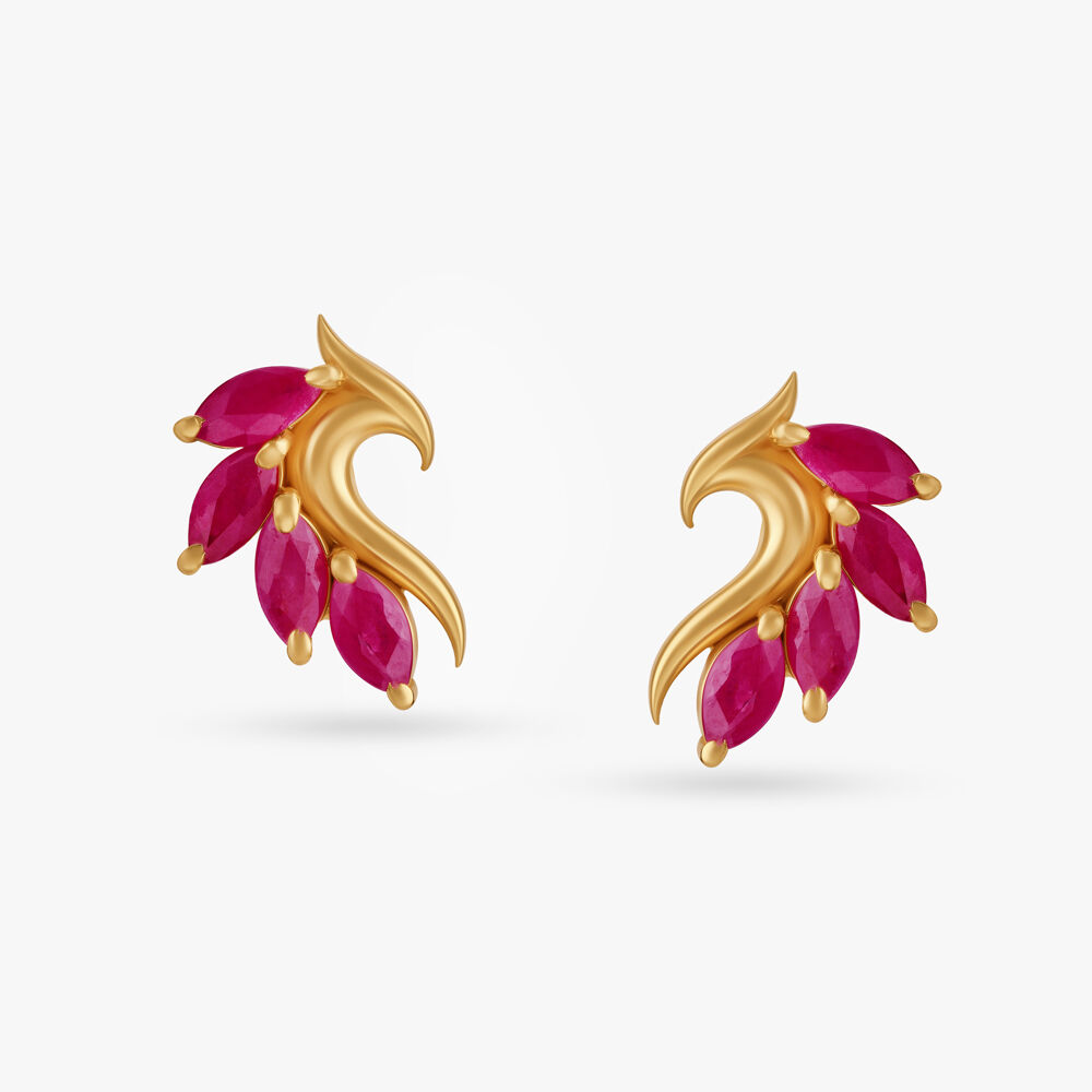 Ruby earrings outlet tanishq with price