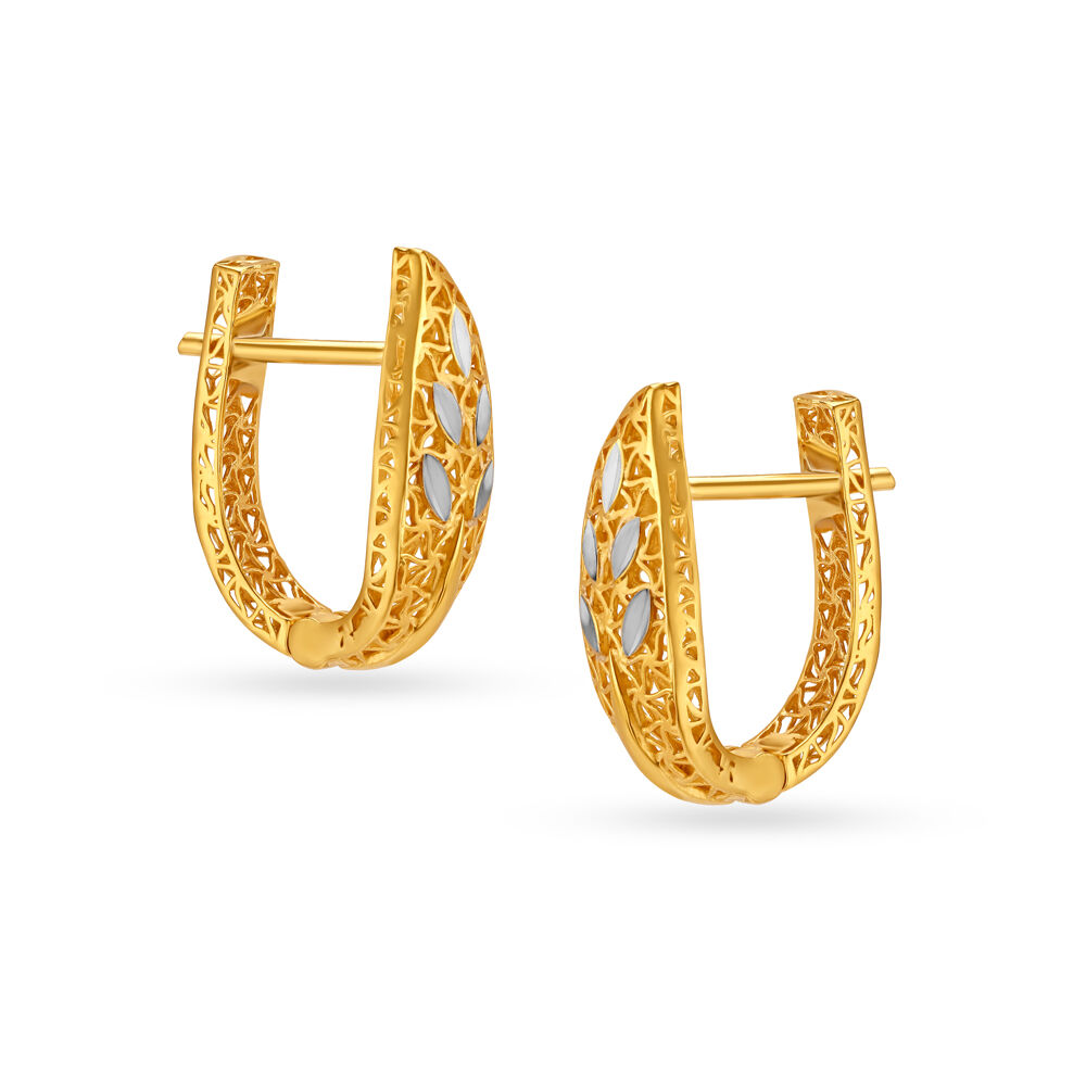 Tanishq gold cheap round earrings