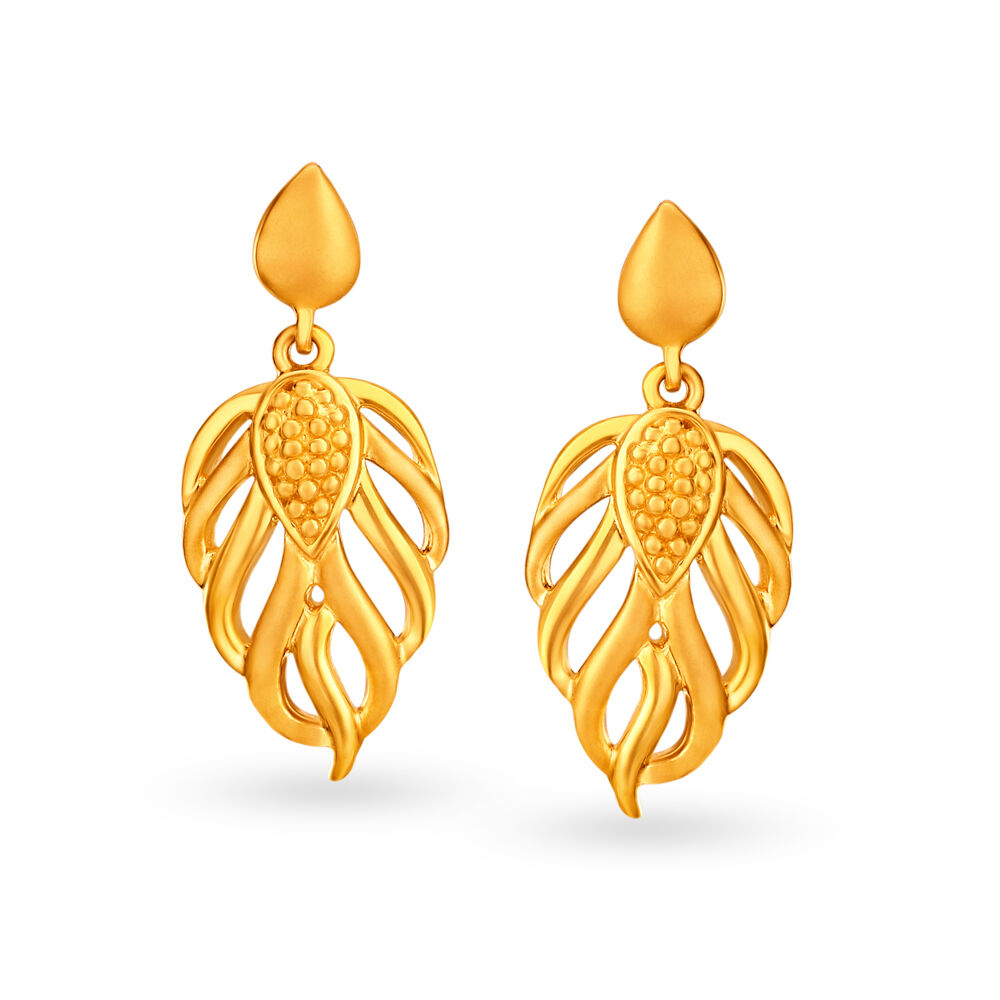 Gold earrings designs for hot sale daily use tanishq