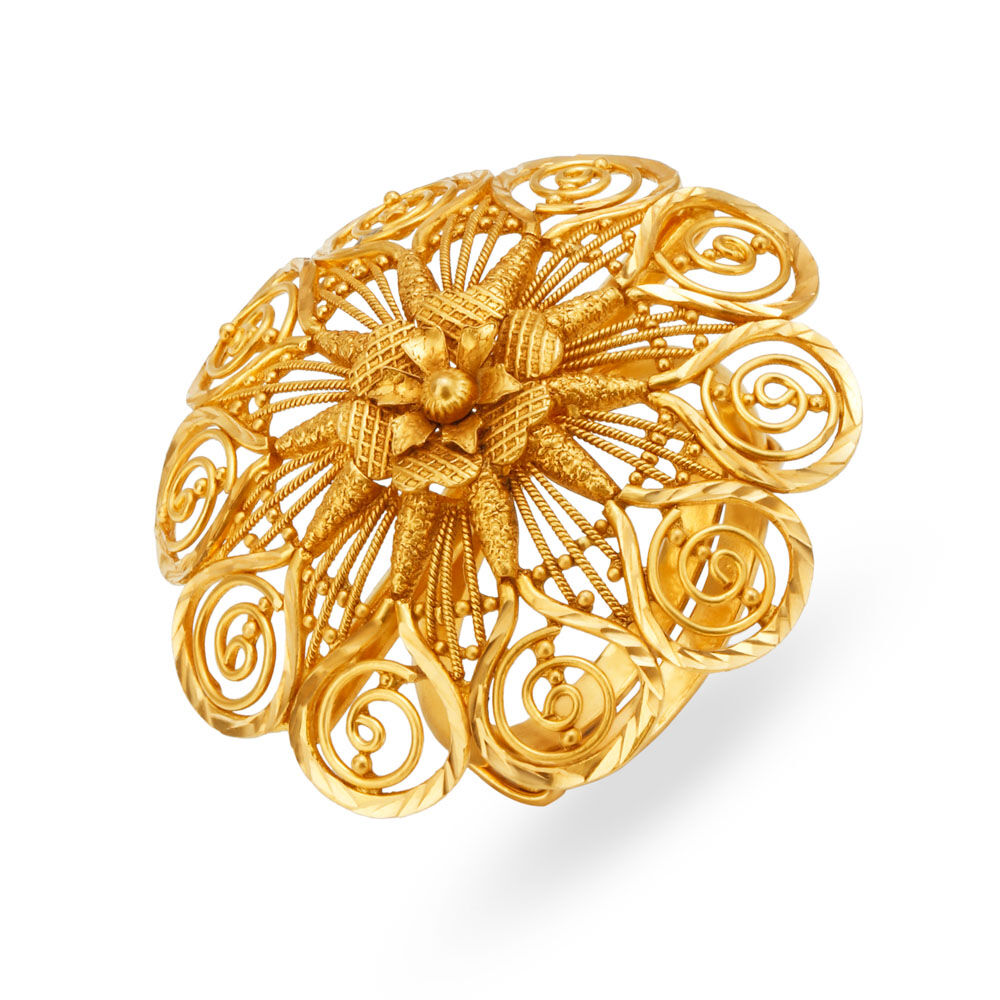 Spiral hot sale ring gold