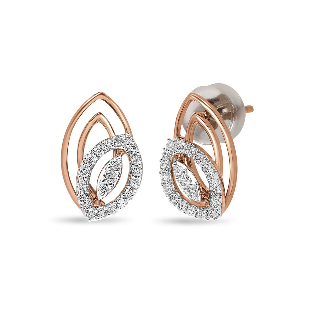 Rose gold diamond earrings studs new arrivals