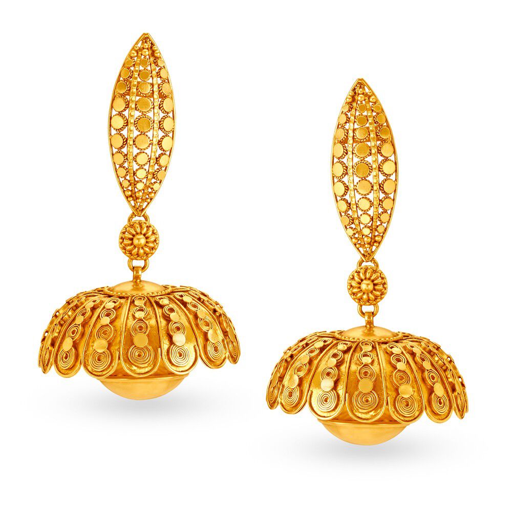 Gold earrings designs 2024 tanishq