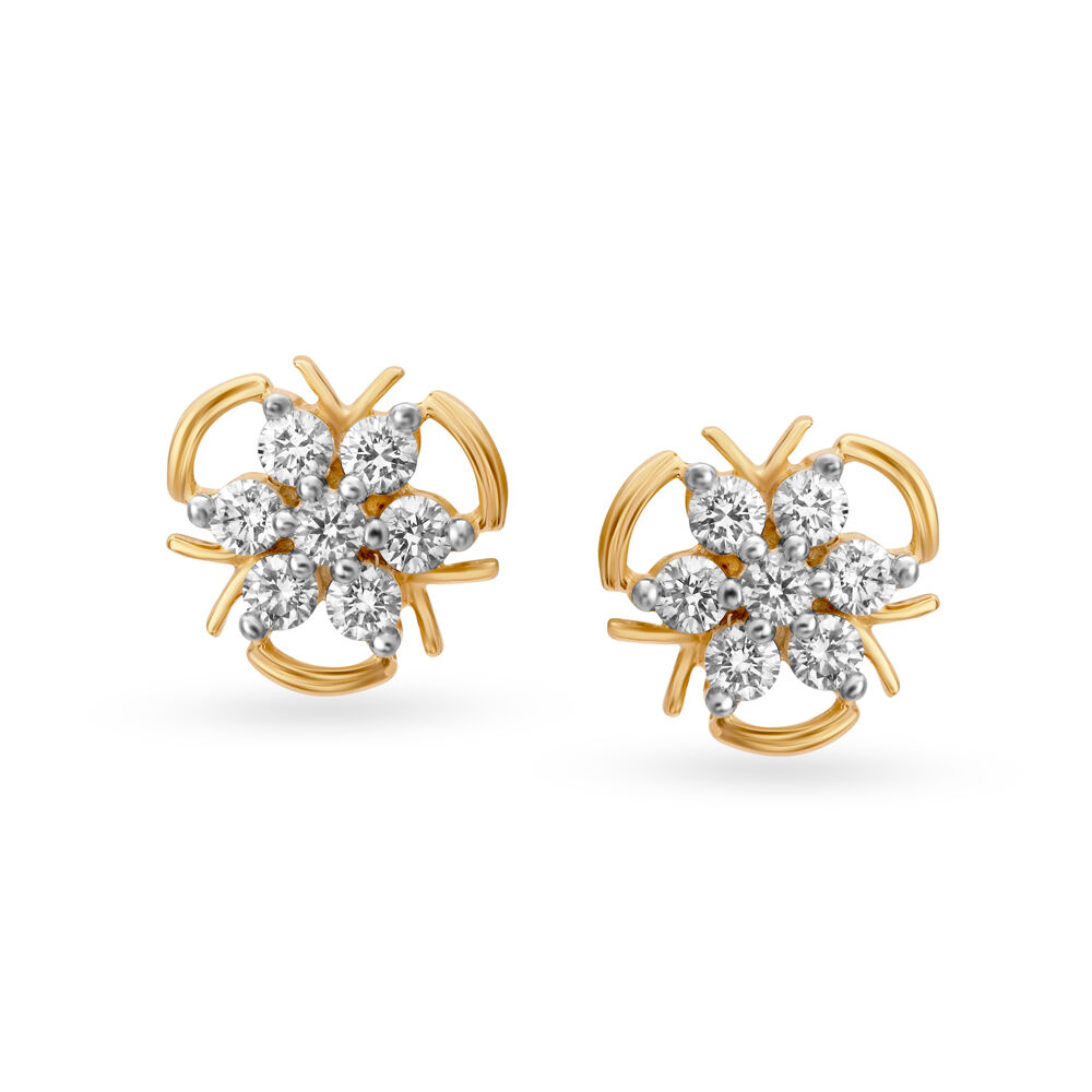 Diamond gold sales stud earrings