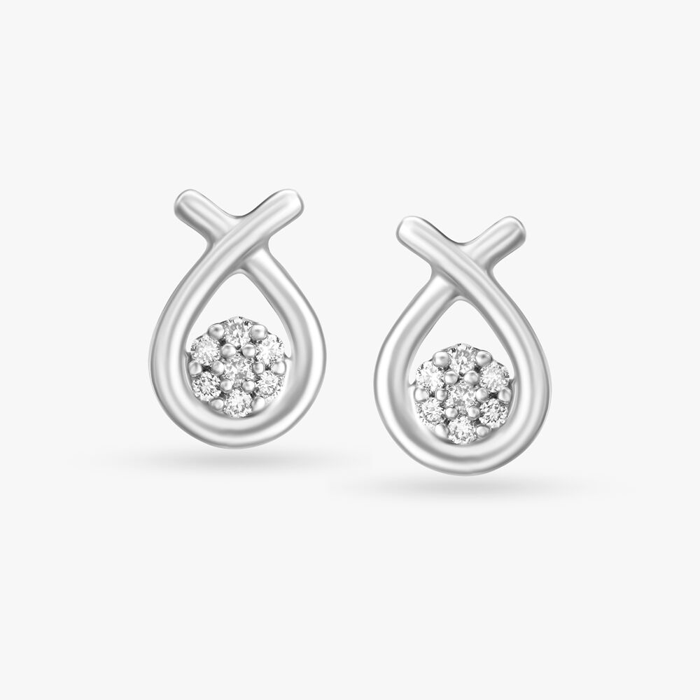 Buy Quirky Diamond Stud Earrings in Platinum at Best Price