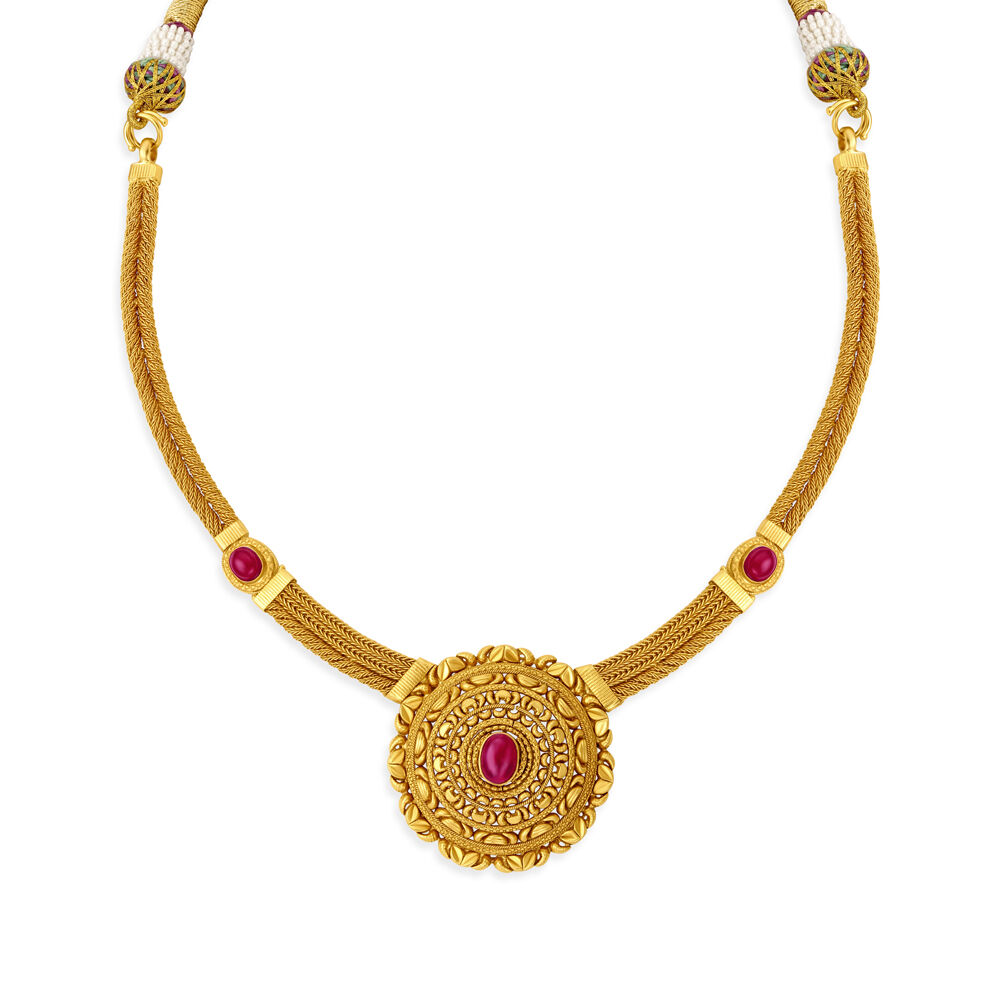 Traditional gold sale necklace with price